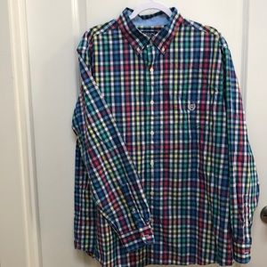 Men’s multicolored easy care button down shirt